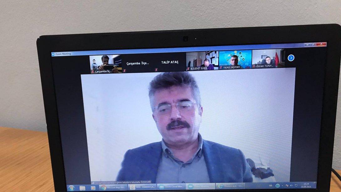 İlçe Milli Eğitim Müdürümüz Mustafa ÖZDEMİR Başkanlığında Okul Müdürlerimiz İle Çevrimiçi Toplantı Gerçekleştirildi