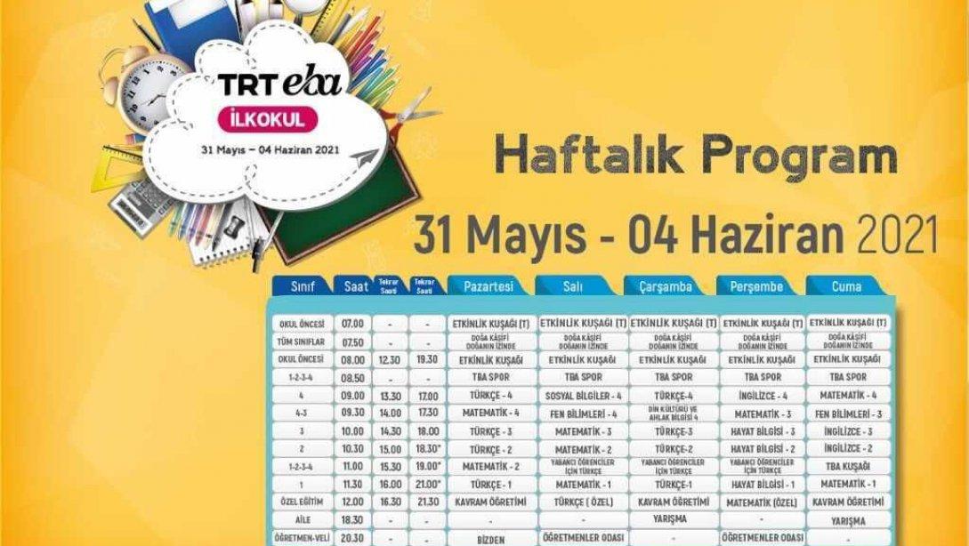 TRT EBA TV'de Yeni Haftanın Programı Yayınlandı (31 Mayıs - 04 Haziran 2021)