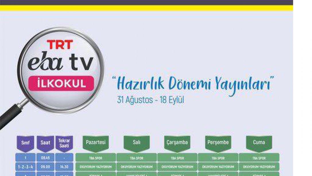 TRT EBA TV İlkokul, Ortaokul ve Lise Hazırlık Dönemi Programları Yayınlandı (31 Ağustos 2020 - 18 Eylül 2020)